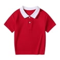 thumbnail image 1 of Bxsruta Kids' Short Sleeve Shirt with Turn-Down Collar, Soft Cotton Blend for Recreational Sports and Everyday Casual Wear, 1 of 8