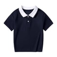 thumbnail image 1 of Bxsruta Kids' Short Sleeve Shirt with Turn-Down Collar, Soft Cotton Blend for Recreational Sports and Everyday Casual Wear, 1 of 8