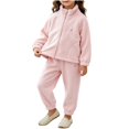 thumbnail image 1 of Bxsruta Kids Tracksuit Set Zip Up Jacket Jogger Pants 2 Piece Casual Outfit for Girls, 1 of 7