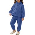 thumbnail image 1 of Bxsruta Kids Tracksuit Set Zip Up Jacket Jogger Pants 2 Piece Casual Outfit for Girls, 1 of 7