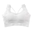 thumbnail image 1 of Bxsruta Lacy Bras for Women, Fashion Women's Solid Color Lace Seamless Beautiful Back Strap Sports Bra, White, 1 of 4