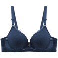 thumbnail image 1 of Bxsruta Lacy Bras for Women, Women's Daily Adjustable Underwear Gathered Thin Bra Without Steel Ring, Dark Blue, 1 of 5