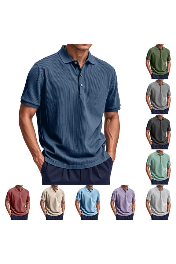 Men'S Breathable Short Sleeve Button-Up Casual Sport Shirt with Turned-Up Collar for Summer Daily Wear and True to Size Fit, M