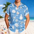 thumbnail image 1 of Bxsruta Men'S Casual Short Sleeve Button-Down Shirt with Turndown Collar and All-Over Print, Soft Breathable Polyester for Summer Outdoor Daily Wear, 4XL, 1 of 7