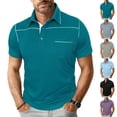 thumbnail image 1 of Bxsruta Men'S Casual Short Sleeve Shirt with Turndown Collar and Pocket, Comfortable Polyester for Daily Outdoor Wear, Easy Care, 3XL, 1 of 8