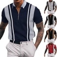 thumbnail image 1 of Bxsruta Men'S Short Sleeve Quarter-Zip Casual Knit Shirt, Soft Breathable Polyester for Summer Outdoor and Daily Wear, 2XL, 1 of 6