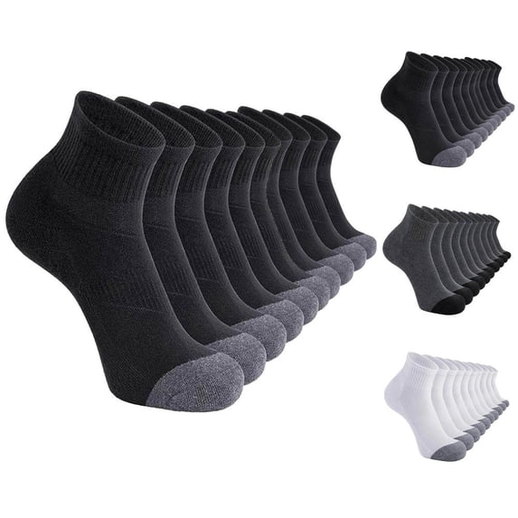 Bxsruta Men's Athletic Cushion Socks Breathable Moisture Wicking for Running Hiking Casual 6 Pack