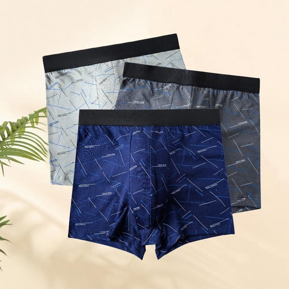 Bxsruta Men's Boxer Shorts Breathable 100 Percent Cotton Soft Seamless Underwear for Daily Wear Casual Regular Fit Pull On