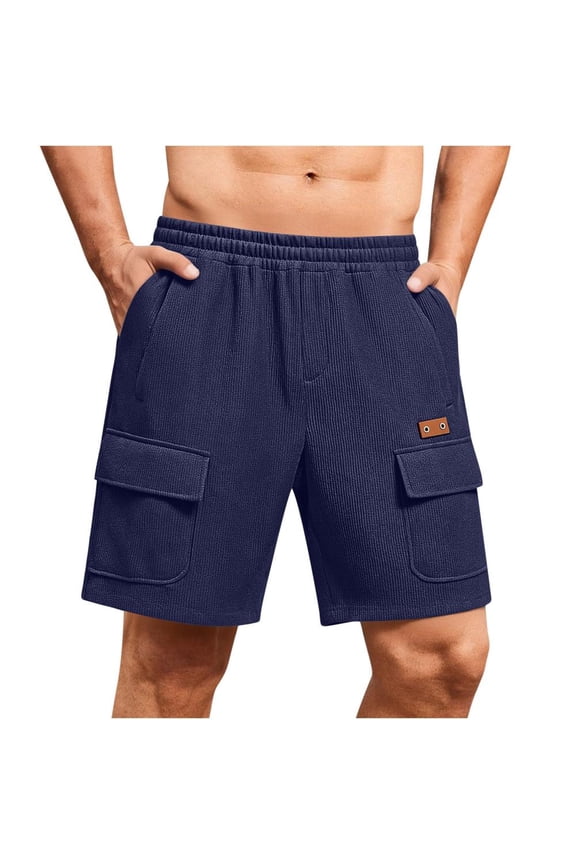 Men's Breathable Loose Fit Workwear Shorts for Sports and Leisure, 100% Polyester Fabric, Machine Washable Easy Care