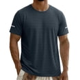 thumbnail image 1 of Bxsruta Men's Cooling Ice Silk Athletic T-Shirt - Quick Dry Nylon Spandex Short Sleeve Gym Top with Reflective Stripes, 1 of 8
