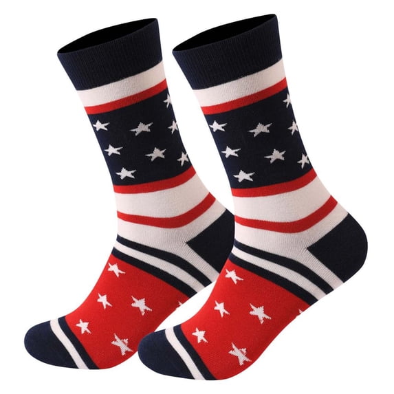 Bxsruta Men‘s Independence Day Novelty Socks Comfortable Breathable Mid Length Crew Socks for Daily Wear