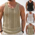 thumbnail image 1 of Bxsruta Men's Knit Mesh Tank Top Breathable Sleeveless Hollow Out Casual Summer Pullover for Daily Wear, 1 of 5