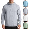 thumbnail image 1 of Bxsruta Men's Lightweight Breathable UPF 50 Sun Protection Hooded Full Zip Windbreaker Jacket for Outdoor Sports Casual, 1 of 8