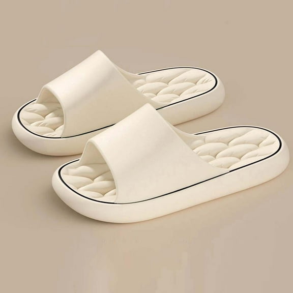 Bxsruta Men's Lightweight PVC Thick-Soled Slippers with Anti-Slip Texture, Versatile Indoor/Outdoor House Shoes