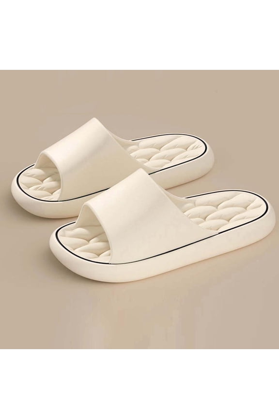 Men's Lightweight PVC Thick-Soled Slippers with Anti-Slip Texture, Versatile Indoor/Outdoor House Shoes