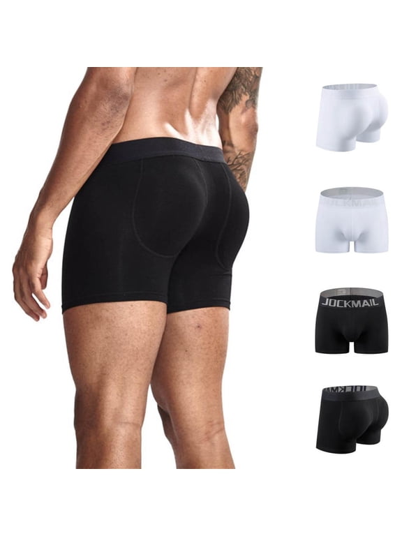 Men's Padded Boxer Briefs with Butt Lifting Enhancement for Daily Wear, Comfortable Sport Underwear for A Muscular Look