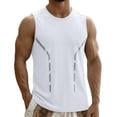 thumbnail image 1 of Bxsruta Men's Quick-Dry Athletic Tank Top - Breathable Nylon Spandex Sleeveless Gym Vest with Reflective Details, 1 of 7