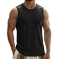 thumbnail image 1 of Bxsruta Men's Quick-Dry Athletic Tank Top - Breathable Nylon Spandex Sleeveless Gym Vest with Reflective Details, 1 of 7
