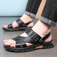 thumbnail image 1 of Bxsruta Men's Rugged Hook-and-Loop Sandals with Contoured Footbed, Textured Straps for Vacation/Daily Summer Wear, 1 of 8