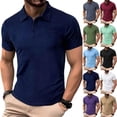 thumbnail image 1 of Bxsruta Men's Slim Fit Performance Polo Shirt Breathable Quick Dry Short Sleeve Golf Tops with Button Closure, 1 of 5