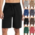 thumbnail image 1 of Bxsruta Men's Stretch Knit Shorts Casual Drawstring Waist Soft Polyester Spandex Lounge Wear, 1 of 7
