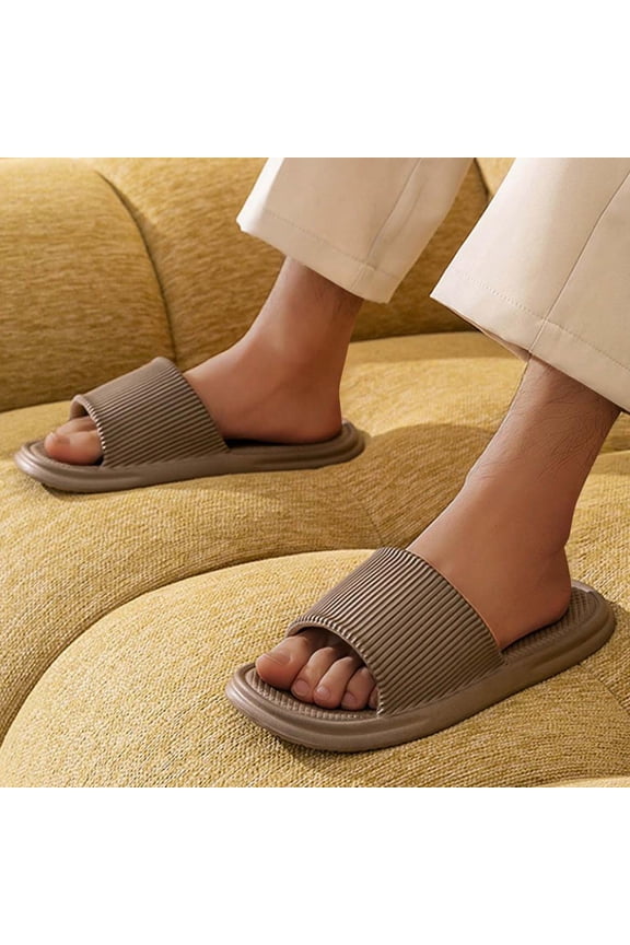 Men's Thick-Sole EVA Slippers with Arch Support, Breathable Quick-Dry Slides for Indoor/Outdoor Use with Anti-Slip Tread