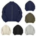 thumbnail image 1 of Bxsruta Mens Bomber Jacket Full Zip Casual Outerwear Long Sleeve Streetwear, 1 of 8