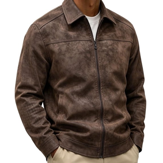 Bxsruta Mens Bomber Jackets Full Zip Casual Outerwear Long Sleeve Classic Fit Coat