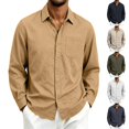 thumbnail image 1 of Bxsruta Mens Button Down Shirts Long Sleeve Loose Fit Casual Button Up Tops with Chest Pocket, 1 of 7