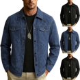 thumbnail image 1 of Bxsruta Mens Casual Button Down Shirt Jacket Long Sleeve Outerwear with Pockets, 1 of 5