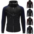 thumbnail image 1 of Bxsruta Mens Full Zip Hoodie Athletic Jacket Long Sleeve Workout Sweatshirt Activewear, 1 of 7