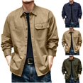 thumbnail image 1 of Bxsruta Mens Long Sleeve Shirts Casual Button Down Utility Shirts with Pockets, 1 of 6
