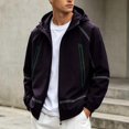 thumbnail image 1 of Bxsruta Mens Windbreaker Lightweight Hooded Full Zip Athletic Jacket Casual Outdoor Coat, 1 of 6