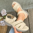 thumbnail image 1 of Bxsruta Multi-Strap Perforated Roman Sandals, Adjustable Hook-and-Loop Summer Footwear with Arch Support, 1 of 8