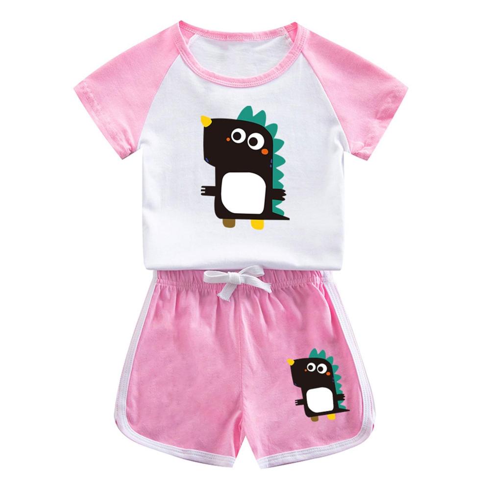 Baby Girls Round Neck Loose Short Sleeve T-Shirt & Cycling Shorts Set | 6M - 3Y main image 0