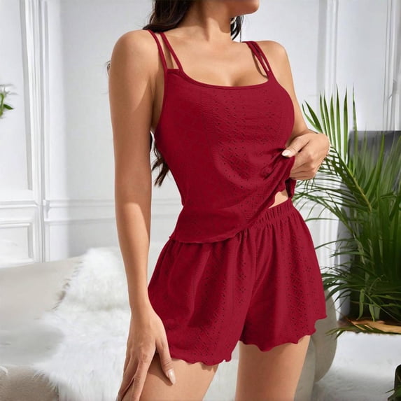 Bxsruta Pajamas Set for Women, Women's Sleepwear Sets, Stretchy Casual Home Wear with Keyhole Back Design, Soft Pajama Co-Ord