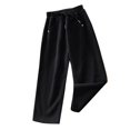 thumbnail image 1 of Bxsruta Pants for Kids, Adjustable Ankle Tie Pocket Casual Pants, Children's Solid Color Pants, 1 of 4