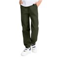 thumbnail image 1 of Bxsruta Pants for Kids, Boys Twill Jogger Pants Elastic Waist Cargo Style School Uniform Pull-On Casual Bottoms, 1 of 6