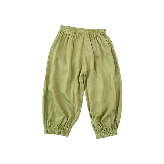 Bxsruta Pants for Kids, Children's Solid Ice Silk Lantern Pants Casual Sports Pants