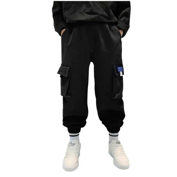 Bxsruta Pants for Kids, Unisex Kids' Biker Style Cargo Sweatpants with