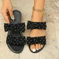 thumbnail image 1 of Bxsruta Polka Dot Bow-Adorned Beach Slides, Lightweight Summer Casual Outdoor Footwear, 1 of 8