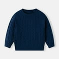 thumbnail image 1 of Bxsruta Pullover for Kids, Children's Cable Knit Sweater with Round Neck, Fleece Lined Long Sleeve Pullover, 1 of 4