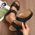 thumbnail image 1 of Bxsruta Rhinestone-Adorned Slip-On Sandals with Two-Strap Design, Cushioned Arch Support for Women's Spring/Summer Fashion, 1 of 8