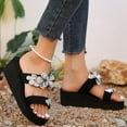 thumbnail image 1 of Bxsruta Rhinestone-Embellished Wedge Slippers, Women's Beach Sandals - Non-Slip Sole & Adjustable Strap Design, 1 of 8