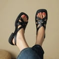 thumbnail image 1 of Bxsruta Roman-Inspired Flat Beach Sandals with Adjustable Ankle Strap, Cushioned Synthetic Leather Footbed for All-Day Wear, 1 of 8