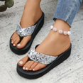 thumbnail image 1 of Bxsruta Sequin-Embellished Thick-Soled Clip-Toe Sandals, Women's Wedge Heel Footwear for Parties/Vacation Outings, 1 of 8