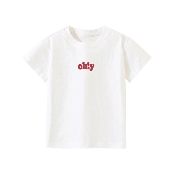 Bxsruta Shirts for Kids, Printed Round Neck T-Shirt, Loose Casual Short Sleeved Shirt