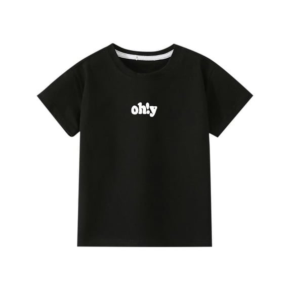 Bxsruta Shirts for Kids, Printed Round Neck T-Shirt, Loose Casual Short Sleeved Shirt