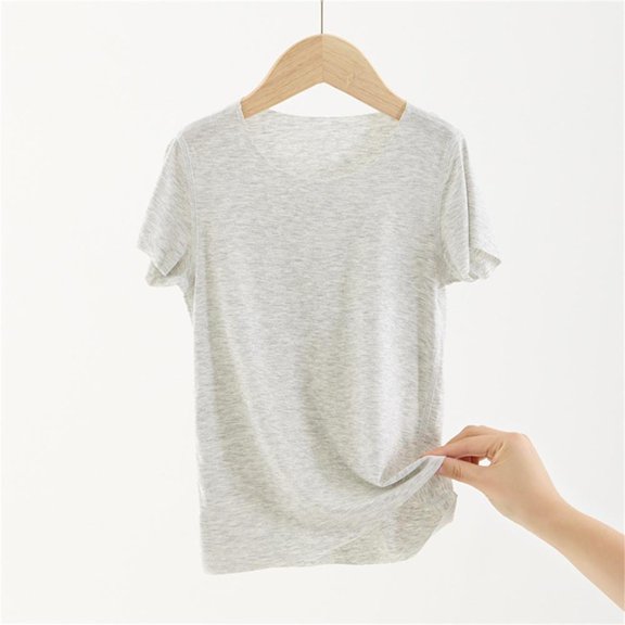 Bxsruta Shirts for Kids, Solid Color Jersey Short Sleeve Tee, Round Neck Casual Top, Comfort Fit Knit Blouse