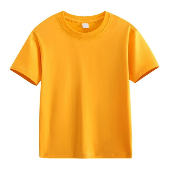 Bxsruta Shirts for Kids, Solid Color Kids Short Sleeve Tee, Basic Cotton Round Neck Top, Soft Breathable Casual Shirt